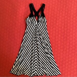 Sister Sam Blk & Cream zebra Stripe Dress Girls size 7/8